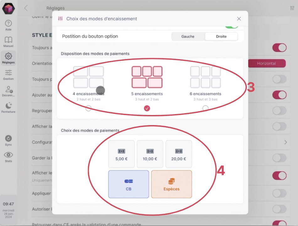 Configuration des paiements rapides 2